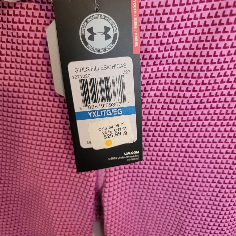 Under Armour Capri Girls YXL Pink Barbiecore Gymnastics Yoga Workout NWT - Picture 11 of 11